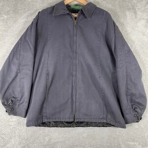 WearGuard Aramark Work Jacket Mens Large Charcoal Zip Up Quilted Lined